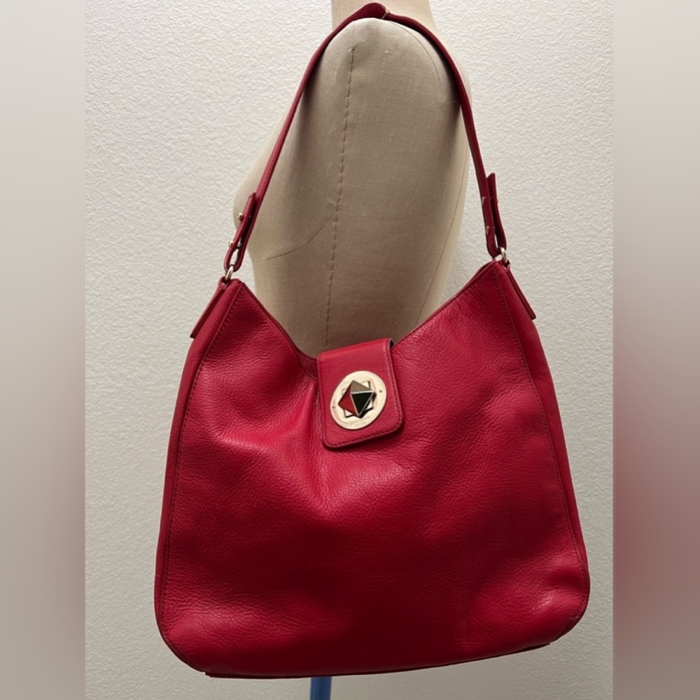 Kate Spade red leather Jamie Chrystie Street hobo shoulder bag